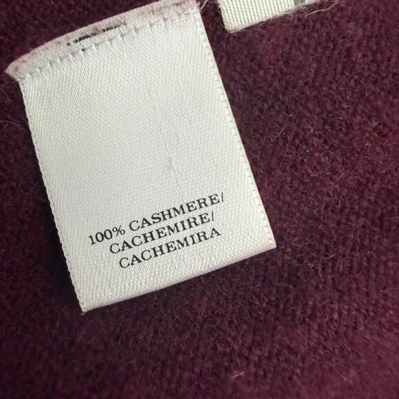 Ann Taylor 100% Cashmere Open Front Cardigan Size XS Burgundy - Picture 8 of 8